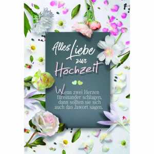 Glückwunschkarte Vermählung Blumen