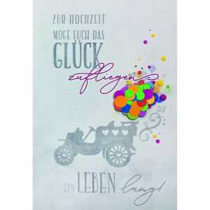 Glückwunschkarte Hochzeit Konfetti