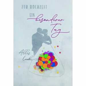 Glückwunschkarte Hochzeit Konfetti Ehepaar