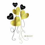 Glückwunschkarte Hochzeit Herz Ballons