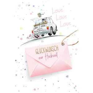 Geldscheinkarte Hochzeit Auto 4016723911574