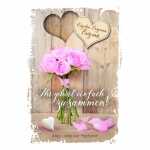 Glückwunschkarte Hochzeit Rosen rosa