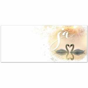 Tischkarten Hochzeit Schwäne Ja