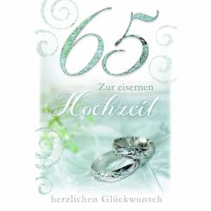 Glückwunschkarte Eisernehochzeit Ringe, Glittereffekt