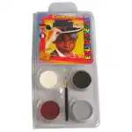 Motivschminke Cowboy 4 Farben, Pinsel