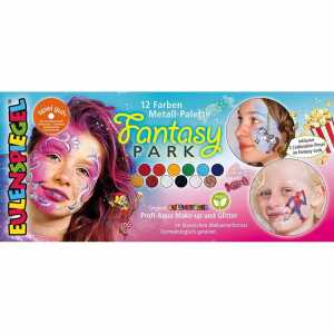 Make up Fantasy Park 12 Farben Metall Palette, Profi Aqua Schminke