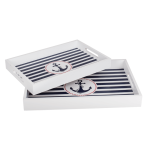 OOTB Weißes Holz-tablett mit Anker Traditional