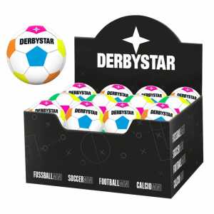 Derbystar Mini Fußball 6cm aus Gummi knetbarer Ball Derbystar-Design