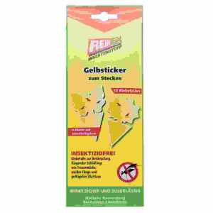 Gelbsticker Klebefalle zum Stecken 12er, Blumen- u Schmetterlingsform