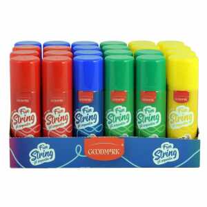 Luftschlangenspray 70ml sort in 4 versch Farben rot, blau, grün, gelb