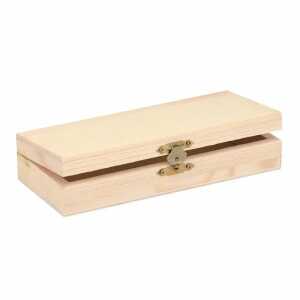 Holzbox rechteckig 20x10x5cm FSC-MIX, mit Verschluß,
