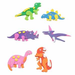 Moosgummi Sticker Dinosaurier 12 Stück, selbstklebend, Glorex