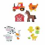 Moosgummi Sticker Bauernhof 29 Stück, selbstklebend,...