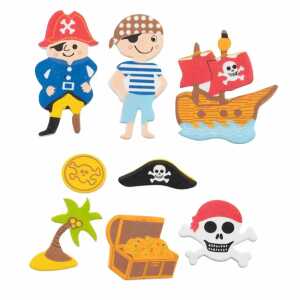 Moosgummi Sticker Piraten 36 Stück, selbstklebend, Glorex