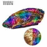 Baskenmütze Pailletten Regenbogen gold,...