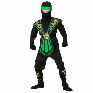Kinderkostüm Kombat Ninja Set 12teilig grün Gr.128,