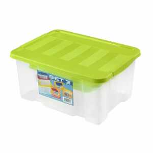 Boxen-Set 3teilig 1,5 Liter, 5 L und 14 L transp farbigem Deckel