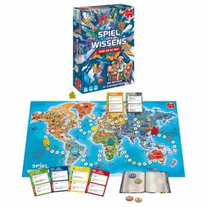Brettspiel Spiel des Wissens Rund um die Welt, für 2 bis 4 Spieler,