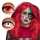 Duo-Linsen Creepy Clown 2 verschiedene Farben, Set