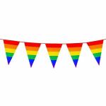 Wimpelkette Kunststoff 8m Regenbogen, PE, Boland