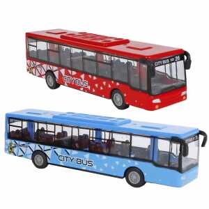Stadtbus 15cm sortiert mit Rückzug, 2 verschiedene Modelle,
