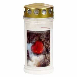 Gedenkkerze 70x170mm Herz/Eis 9001691081720