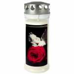 Gedenkkerze 70x170mm Rose/Engel