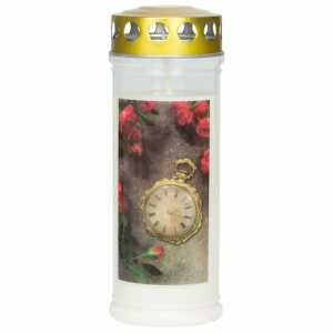 Gedenkkerze 70x170mm Uhr 9001691138615