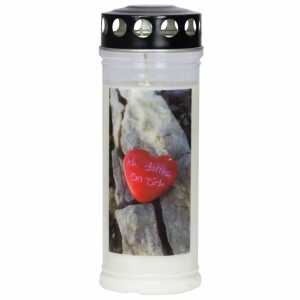 Gedenkkerze 70x170mm Stein/Herz