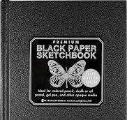 Skizzenbuch Premium schwarz, 192 schwarze vorperforierte Seiten,