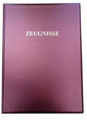 ADINA Zeugnissmappe metallic bordeaux rot gepolsterter Deckel