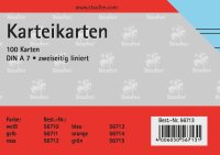 Staufen Karteikarte A7 100St 180g liniert blau Kopflinie...