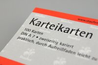 Staufen Karteikarte A7 100St 180g kariert weiß Kopflinie 2-fach