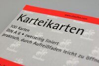 Staufen Karteikarte A6 100St 180g liniert weiß Kopflinie 2-fach