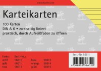 Staufen Karteikarte A6 100St 180g liniert gelb Kopflinie...