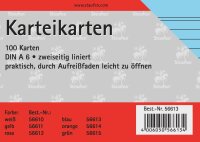 Staufen Karteikarte A6 100St 180g liniert blau Kopflinie 2-fach