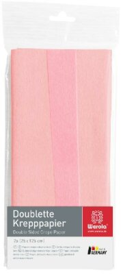 Werola Gloria Doublette Krepp 90g 25x125cm Poly Euroslot 2Lagen hellrosa-pink