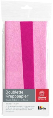 Werola Gloria Doublette Krepp 90g 25x125cm Poly Euroslot 2Lagen cerise-primel