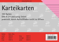 Staufen Karteikarte A5 100St 180g liniert rosa Kopflinie...