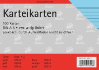 Staufen Karteikarte A5 100St 180g liniert blau Kopflinie...