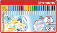 STABILO Pen 68 brush 25er Metalletui mit Hängelasche