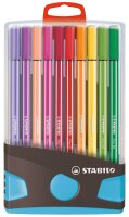 STABILO Pen 68 20er ColorParade anthrazit/hellblau mit...