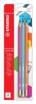 STABILO pencil 160 mit Radierer HB pink blau orange 3er Blister