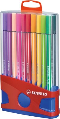 STABILO Pen 68 20er ColorParade rot/blau mit Hängelasche