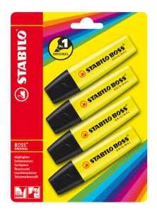 STABILO BOSS ORIGINAL 4er Blister gelb
