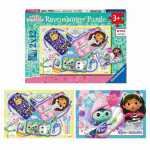 Puzzle 2x12 Teile Gabbys Dollhouse, 2 Puzzlemotive und...