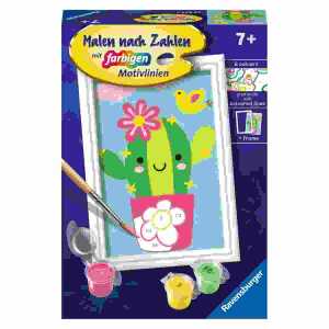 RAVENSBURGER Malen nach Zahlen Kleiner Kaktus 8,5x12cm, Serie F,