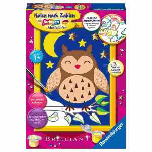 RAVENSBURGER Malen nach Zahlen Niedliche Eule 13x18cm, Serie E,