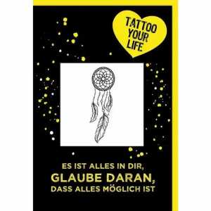 Tattoo Traumfänger, 100 % vegan, wasserfest, 1-2 Wochen Haltbarkeit