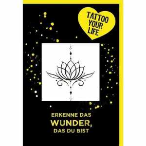 Tattoo Lotus, 100 % vegan, wasserfest, 1-2 Wochen Haltbarkeit